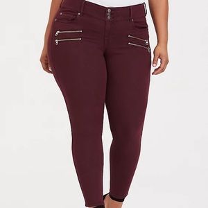 JEGGING - SUPER STRETCH BURGUNDY RED